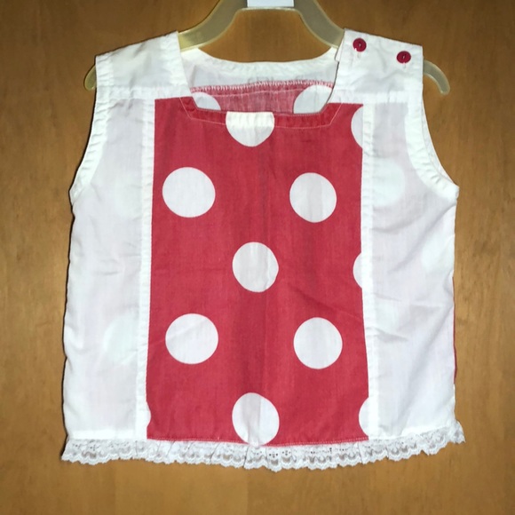 Polka-dotted Tank Top with Lace - Picture 1 of 2